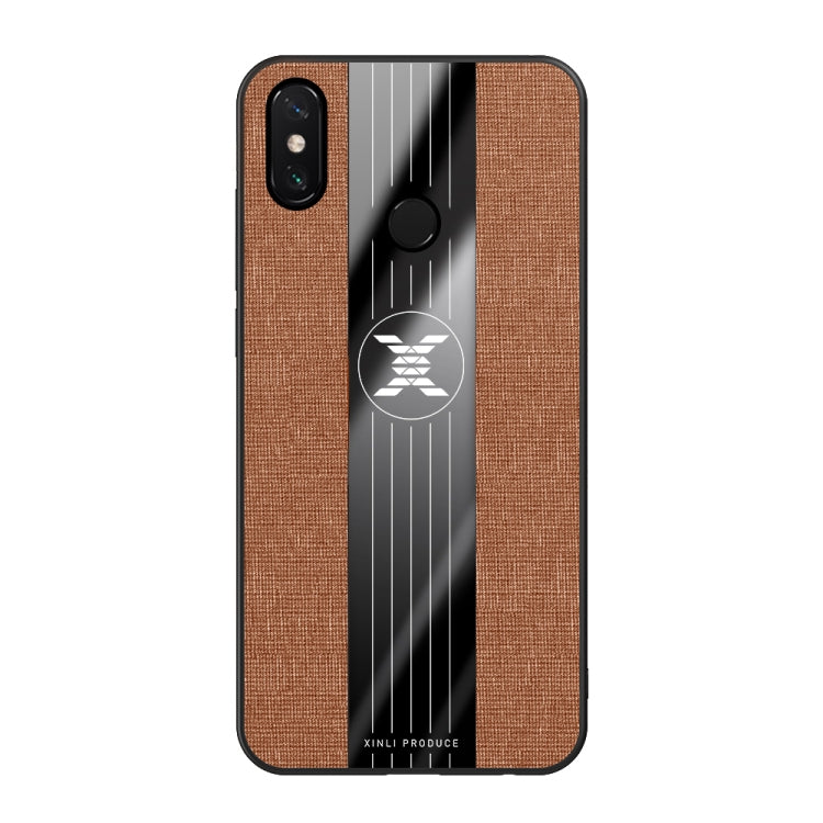 For Xiaomi Mi Max 3 XINLI Stitching Cloth Texture Shockproof TPU Protective Case(Brown) - Xiaomi Cases by XINLI | Online Shopping UK | buy2fix