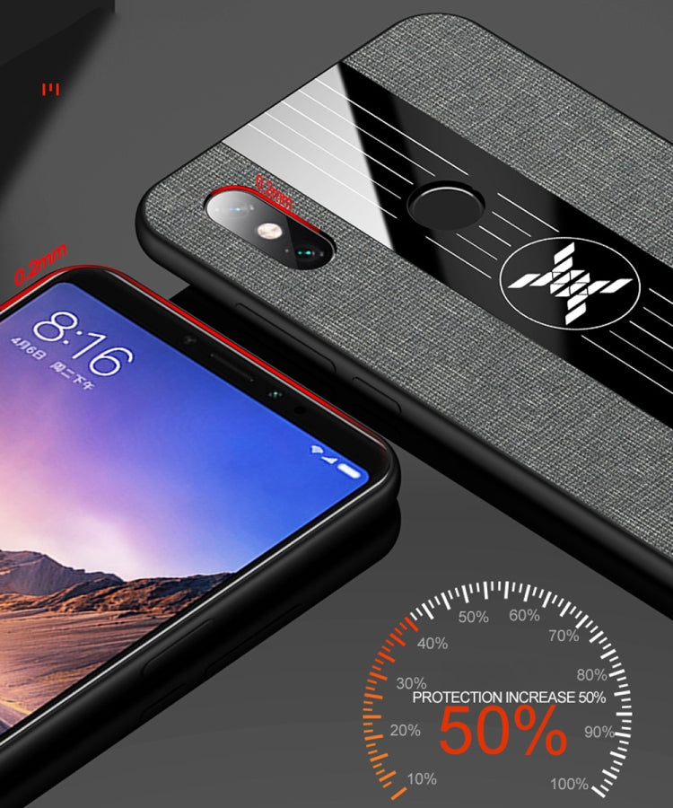 For Xiaomi Mi Max 3 XINLI Stitching Cloth Texture Shockproof TPU Protective Case(Brown) - Xiaomi Cases by XINLI | Online Shopping UK | buy2fix