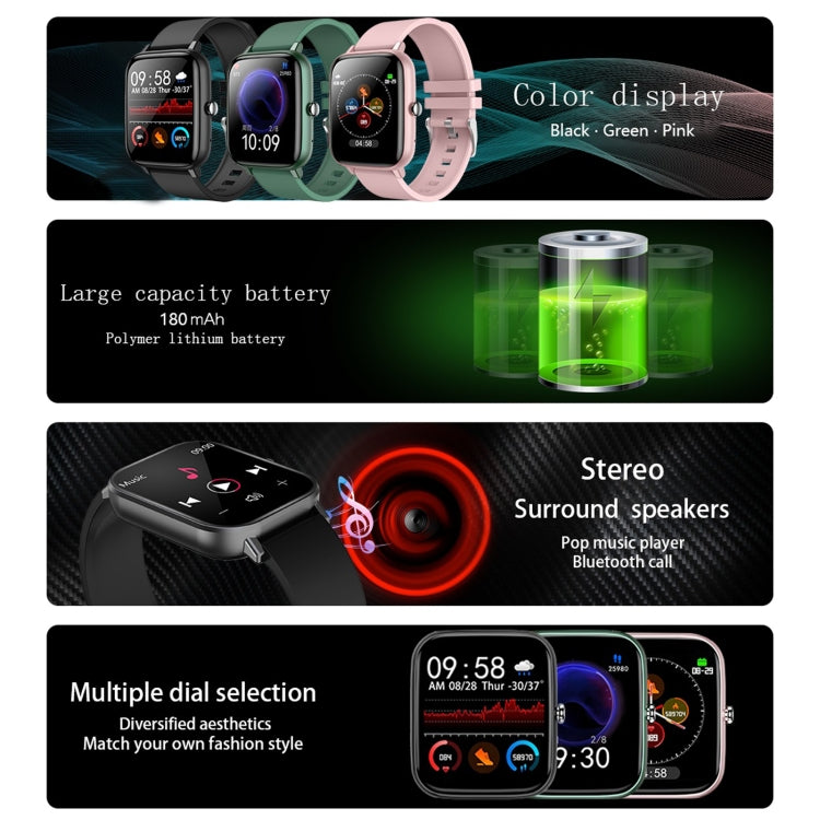 P6 1.54 inch TFT Color Screen IP68 Waterproof Smart Bracket, Support Bluetooth Call / Sleep Monitoring / Heart Rate Monitoring(Black) by buy2fix