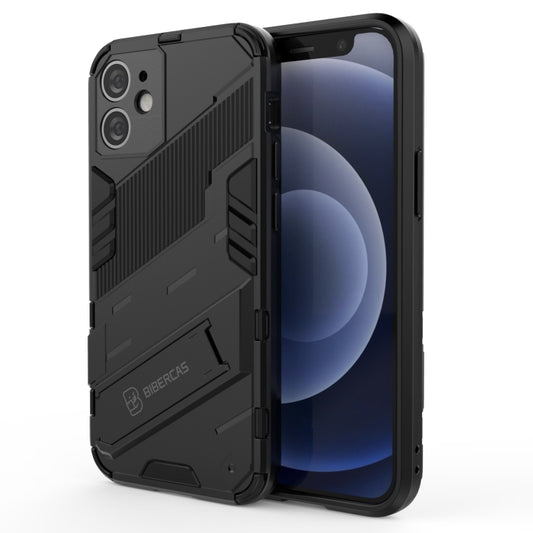 For iPhone 12 mini Punk Armor 2 in 1 PC + TPU Shockproof Case with Invisible Holder (Black) - iPhone 12 mini Cases by buy2fix | Online Shopping UK | buy2fix