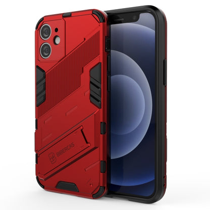 For iPhone 12 mini Punk Armor 2 in 1 PC + TPU Shockproof Case with Invisible Holder (Red) - iPhone 12 mini Cases by buy2fix | Online Shopping UK | buy2fix