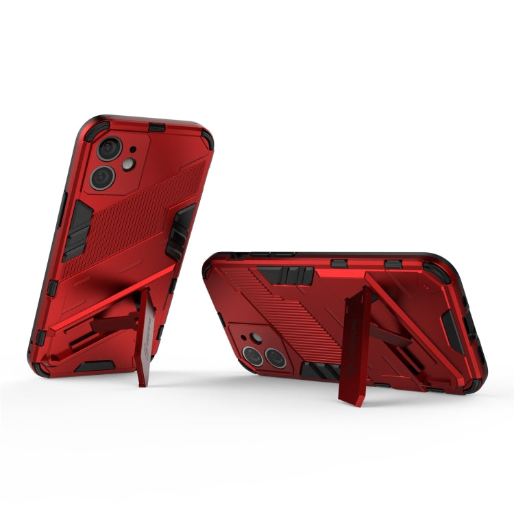 For iPhone 12 mini Punk Armor 2 in 1 PC + TPU Shockproof Case with Invisible Holder (Red) - iPhone 12 mini Cases by buy2fix | Online Shopping UK | buy2fix