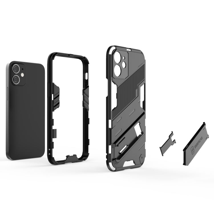 For iPhone 12 mini Punk Armor 2 in 1 PC + TPU Shockproof Case with Invisible Holder (Red) - iPhone 12 mini Cases by buy2fix | Online Shopping UK | buy2fix