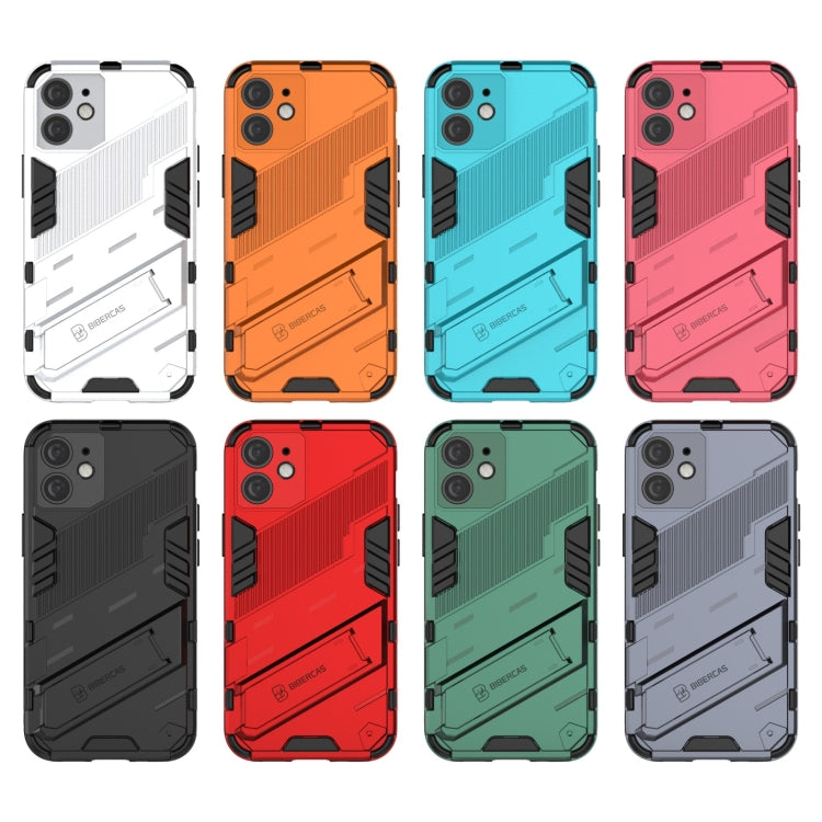 For iPhone 12 mini Punk Armor 2 in 1 PC + TPU Shockproof Case with Invisible Holder (Red) - iPhone 12 mini Cases by buy2fix | Online Shopping UK | buy2fix