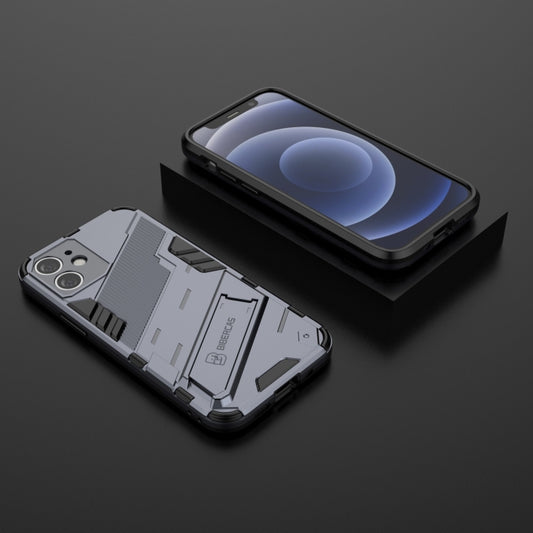 For iPhone 12 mini Punk Armor 2 in 1 PC + TPU Shockproof Case with Invisible Holder (Grey) - iPhone 12 mini Cases by buy2fix | Online Shopping UK | buy2fix