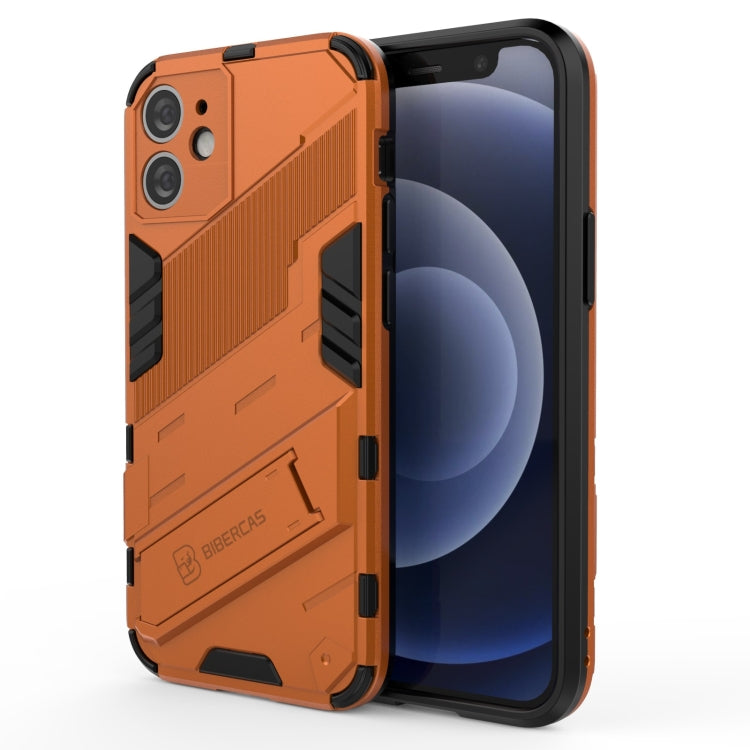 For iPhone 12 mini Punk Armor 2 in 1 PC + TPU Shockproof Case with Invisible Holder (Orange) - iPhone 12 mini Cases by buy2fix | Online Shopping UK | buy2fix
