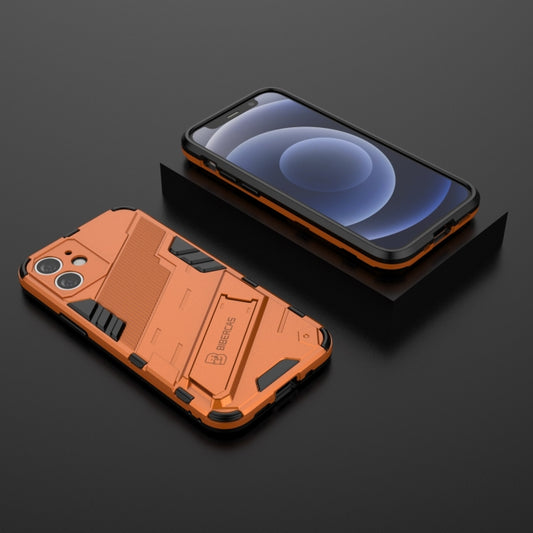 For iPhone 12 mini Punk Armor 2 in 1 PC + TPU Shockproof Case with Invisible Holder (Orange) - iPhone 12 mini Cases by buy2fix | Online Shopping UK | buy2fix