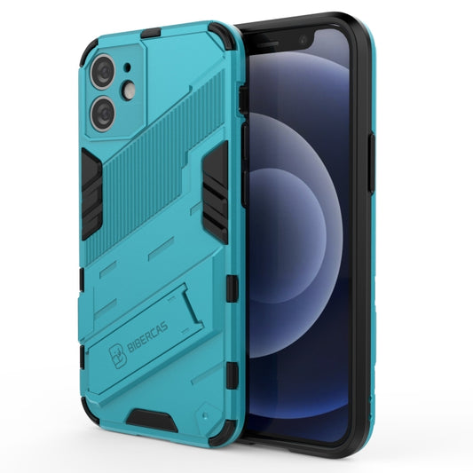 For iPhone 12 mini Punk Armor 2 in 1 PC + TPU Shockproof Case with Invisible Holder (Blue) - iPhone 12 mini Cases by buy2fix | Online Shopping UK | buy2fix
