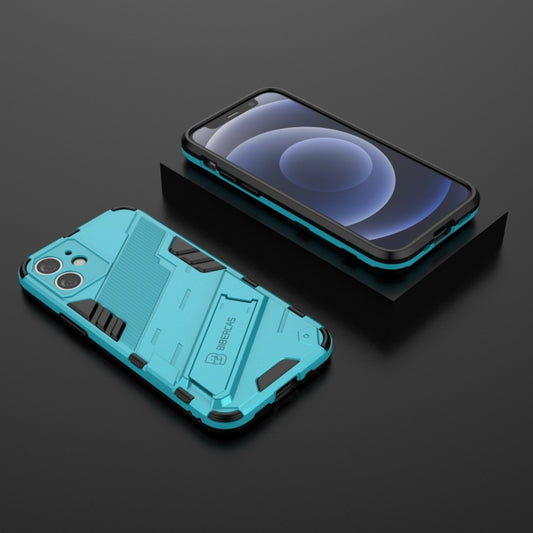 For iPhone 12 mini Punk Armor 2 in 1 PC + TPU Shockproof Case with Invisible Holder (Blue) - iPhone 12 mini Cases by buy2fix | Online Shopping UK | buy2fix