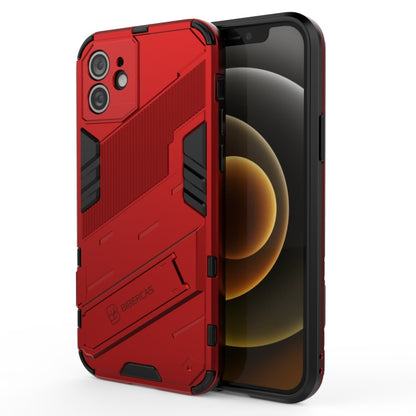 For iPhone 12 Punk Armor 2 in 1 PC + TPU Shockproof Case with Invisible Holder(Red) - iPhone 12 / 12 Pro Cases by buy2fix | Online Shopping UK | buy2fix