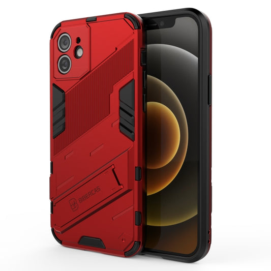 For iPhone 12 Punk Armor 2 in 1 PC + TPU Shockproof Case with Invisible Holder(Red) - iPhone 12 / 12 Pro Cases by buy2fix | Online Shopping UK | buy2fix