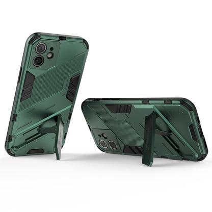 For iPhone 12 Punk Armor 2 in 1 PC + TPU Shockproof Case with Invisible Holder(Green) - iPhone 12 / 12 Pro Cases by buy2fix | Online Shopping UK | buy2fix