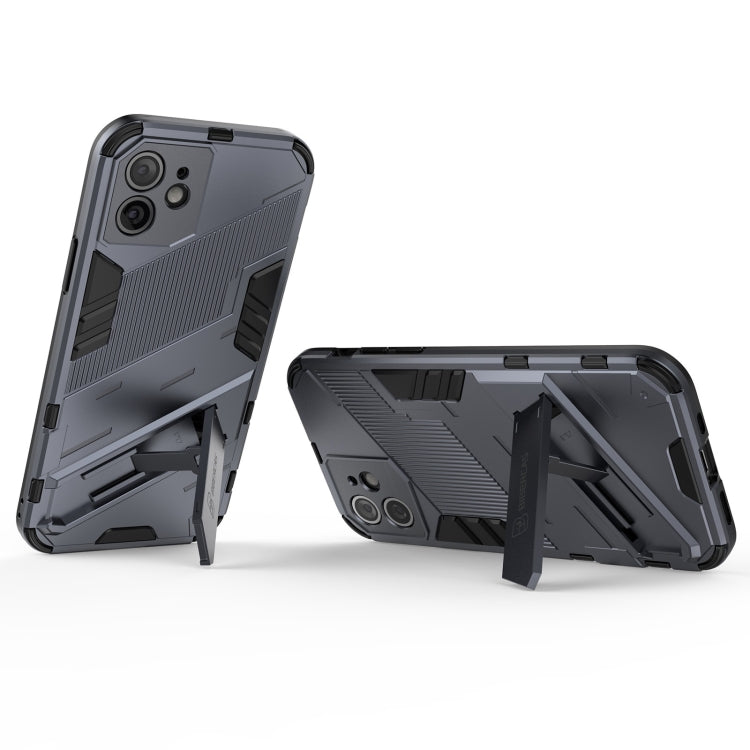 For iPhone 12 Punk Armor 2 in 1 PC + TPU Shockproof Case with Invisible Holder(White) - iPhone 12 / 12 Pro Cases by buy2fix | Online Shopping UK | buy2fix