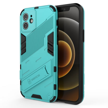 For iPhone 12 Punk Armor 2 in 1 PC + TPU Shockproof Case with Invisible Holder(Blue) - iPhone 12 / 12 Pro Cases by buy2fix | Online Shopping UK | buy2fix