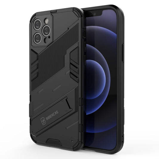 For iPhone 12 Pro Punk Armor 2 in 1 PC + TPU Shockproof Case with Invisible Holder(Black) - iPhone 12 / 12 Pro Cases by buy2fix | Online Shopping UK | buy2fix