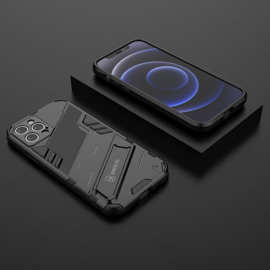 For iPhone 12 Pro Punk Armor 2 in 1 PC + TPU Shockproof Case with Invisible Holder(Black) - iPhone 12 / 12 Pro Cases by buy2fix | Online Shopping UK | buy2fix
