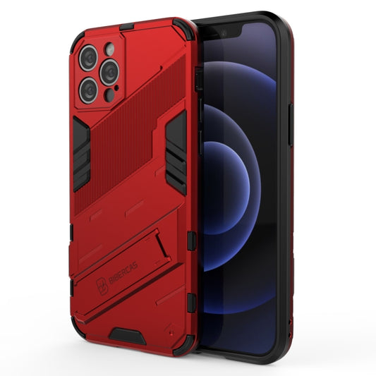 For iPhone 12 Pro Punk Armor 2 in 1 PC + TPU Shockproof Case with Invisible Holder(Red) - iPhone 12 / 12 Pro Cases by buy2fix | Online Shopping UK | buy2fix