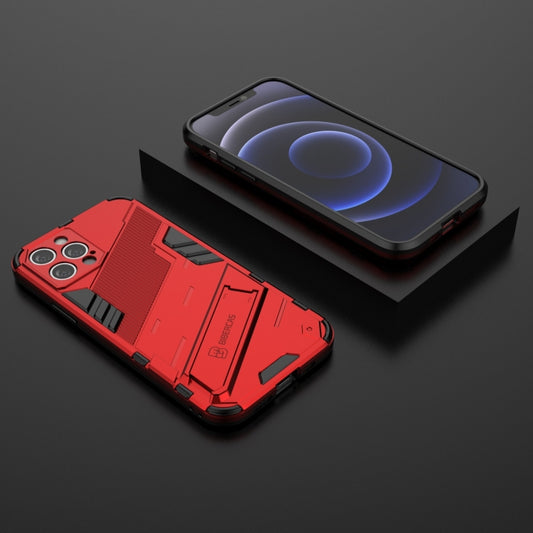 For iPhone 12 Pro Punk Armor 2 in 1 PC + TPU Shockproof Case with Invisible Holder(Red) - iPhone 12 / 12 Pro Cases by buy2fix | Online Shopping UK | buy2fix