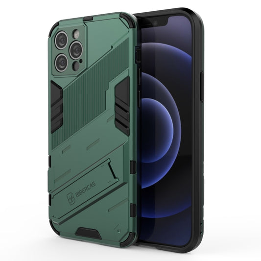 For iPhone 12 Pro Punk Armor 2 in 1 PC + TPU Shockproof Case with Invisible Holder(Green) - iPhone 12 / 12 Pro Cases by buy2fix | Online Shopping UK | buy2fix