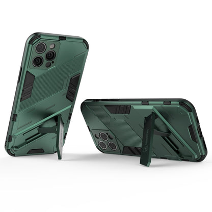 For iPhone 12 Pro Punk Armor 2 in 1 PC + TPU Shockproof Case with Invisible Holder(Green) - iPhone 12 / 12 Pro Cases by buy2fix | Online Shopping UK | buy2fix