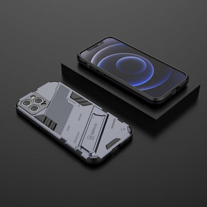 For iPhone 12 Pro Punk Armor 2 in 1 PC + TPU Shockproof Case with Invisible Holder(Grey) - iPhone 12 / 12 Pro Cases by buy2fix | Online Shopping UK | buy2fix