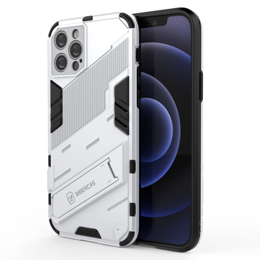 For iPhone 12 Pro Punk Armor 2 in 1 PC + TPU Shockproof Case with Invisible Holder(White) - iPhone 12 / 12 Pro Cases by buy2fix | Online Shopping UK | buy2fix