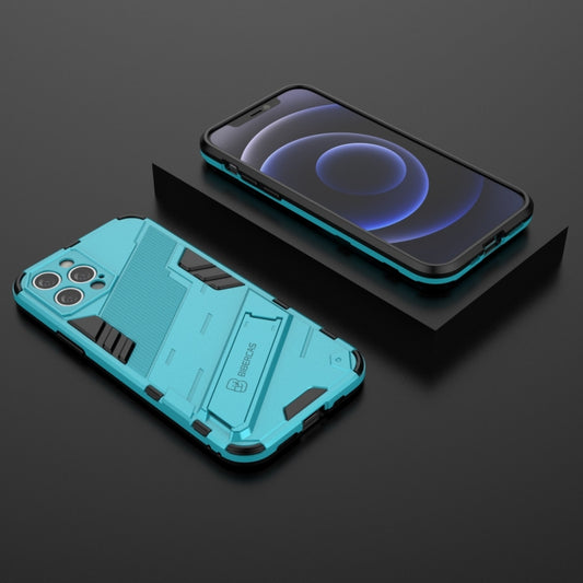 For iPhone 12 Pro Punk Armor 2 in 1 PC + TPU Shockproof Case with Invisible Holder(Blue) - iPhone 12 / 12 Pro Cases by buy2fix | Online Shopping UK | buy2fix