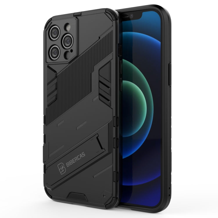 For iPhone 12 Pro Max Punk Armor 2 in 1 PC + TPU Shockproof Case with Invisible Holder(Black) - iPhone 12 Pro Max Cases by buy2fix | Online Shopping UK | buy2fix