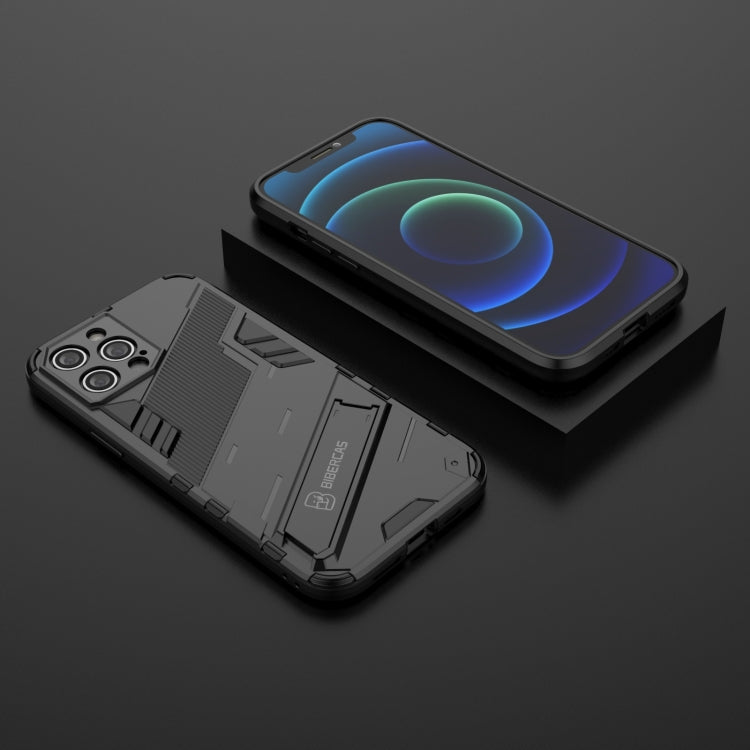 For iPhone 12 Pro Max Punk Armor 2 in 1 PC + TPU Shockproof Case with Invisible Holder(Black) - iPhone 12 Pro Max Cases by buy2fix | Online Shopping UK | buy2fix