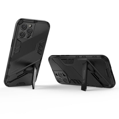 For iPhone 12 Pro Max Punk Armor 2 in 1 PC + TPU Shockproof Case with Invisible Holder(Black) - iPhone 12 Pro Max Cases by buy2fix | Online Shopping UK | buy2fix
