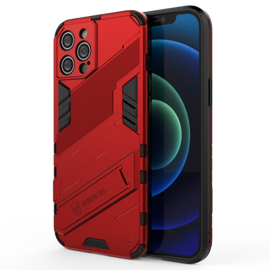 For iPhone 12 Pro Max Punk Armor 2 in 1 PC + TPU Shockproof Case with Invisible Holder(Red) - iPhone 12 Pro Max Cases by buy2fix | Online Shopping UK | buy2fix