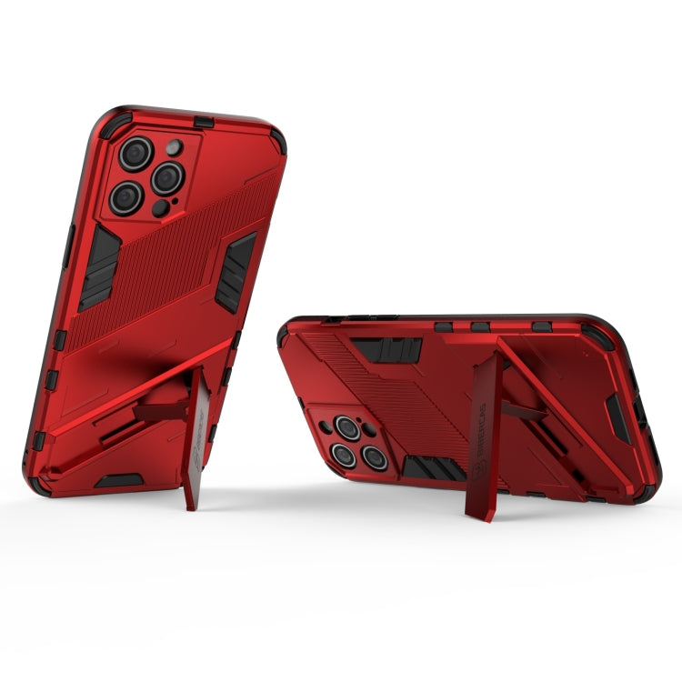 For iPhone 12 Pro Max Punk Armor 2 in 1 PC + TPU Shockproof Case with Invisible Holder(Red) - iPhone 12 Pro Max Cases by buy2fix | Online Shopping UK | buy2fix