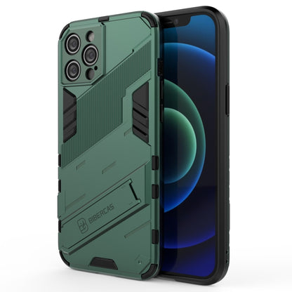 For iPhone 12 Pro Max Punk Armor 2 in 1 PC + TPU Shockproof Case with Invisible Holder(Green) - iPhone 12 Pro Max Cases by buy2fix | Online Shopping UK | buy2fix