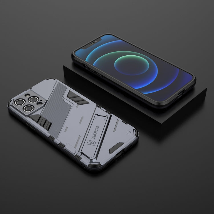 For iPhone 12 Pro Max Punk Armor 2 in 1 PC + TPU Shockproof Case with Invisible Holder(Grey) - iPhone 12 Pro Max Cases by buy2fix | Online Shopping UK | buy2fix