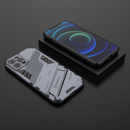 For iPhone 12 Pro Max Punk Armor 2 in 1 PC + TPU Shockproof Case with Invisible Holder(Grey) - iPhone 12 Pro Max Cases by buy2fix | Online Shopping UK | buy2fix