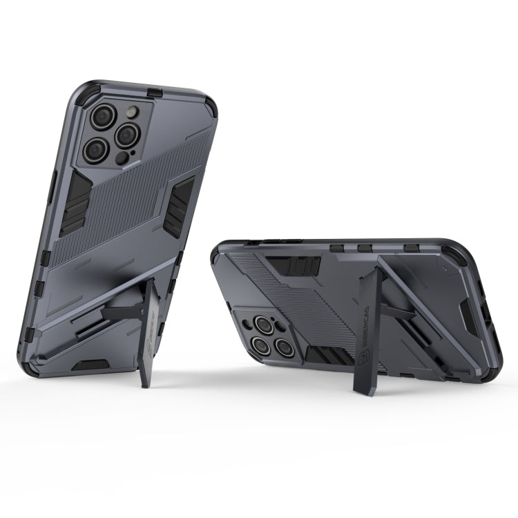 For iPhone 12 Pro Max Punk Armor 2 in 1 PC + TPU Shockproof Case with Invisible Holder(Grey) - iPhone 12 Pro Max Cases by buy2fix | Online Shopping UK | buy2fix