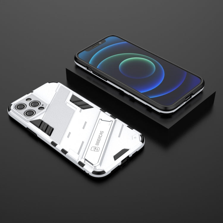 For iPhone 12 Pro Max Punk Armor 2 in 1 PC + TPU Shockproof Case with Invisible Holder(White) - iPhone 12 Pro Max Cases by buy2fix | Online Shopping UK | buy2fix