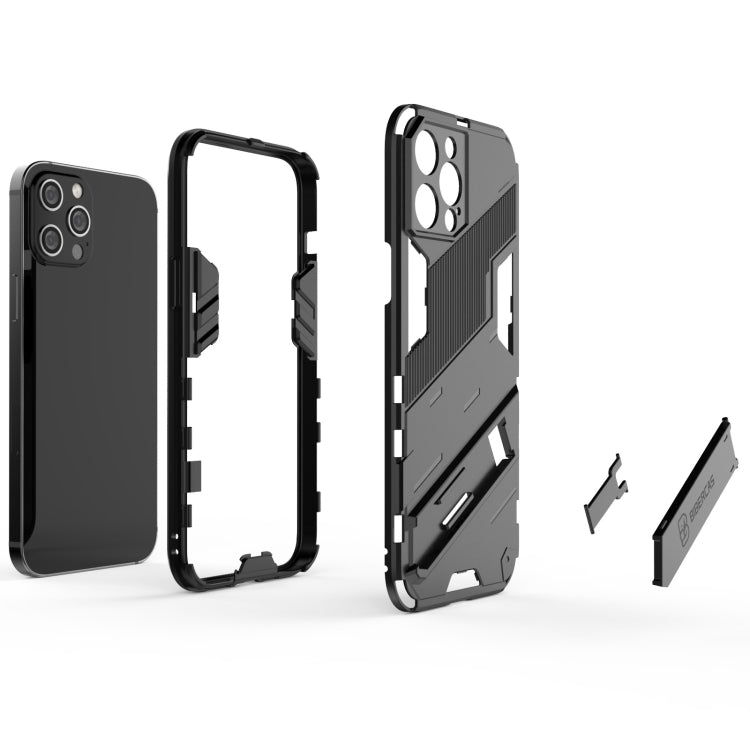 For iPhone 12 Pro Max Punk Armor 2 in 1 PC + TPU Shockproof Case with Invisible Holder(White) - iPhone 12 Pro Max Cases by buy2fix | Online Shopping UK | buy2fix