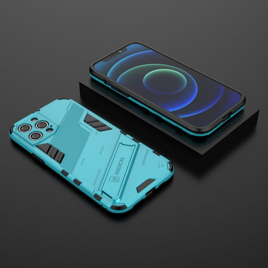 For iPhone 12 Pro Max Punk Armor 2 in 1 PC + TPU Shockproof Case with Invisible Holder(Blue) - iPhone 12 Pro Max Cases by buy2fix | Online Shopping UK | buy2fix