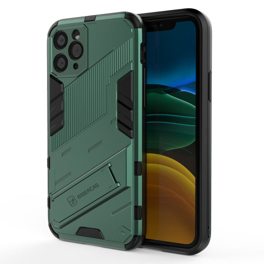 For iPhone 11 Punk Armor 2 in 1 PC + TPU Shockproof Case with Invisible Holder (Green) - iPhone 11 Cases by buy2fix | Online Shopping UK | buy2fix