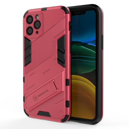 For iPhone 11 Punk Armor 2 in 1 PC + TPU Shockproof Case with Invisible Holder (Light Red) - iPhone 11 Cases by buy2fix | Online Shopping UK | buy2fix