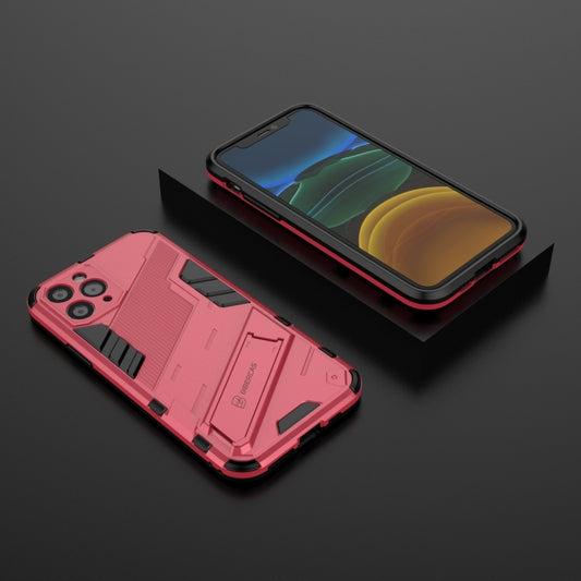 For iPhone 11 Punk Armor 2 in 1 PC + TPU Shockproof Case with Invisible Holder (Light Red) - iPhone 11 Cases by buy2fix | Online Shopping UK | buy2fix