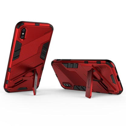 For iPhone XR Punk Armor 2 in 1 PC + TPU Shockproof Case with Invisible Holder(Red) - More iPhone Cases by buy2fix | Online Shopping UK | buy2fix