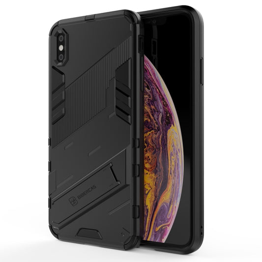 For iPhone XS Max Punk Armor 2 in 1 PC + TPU Shockproof Case with Invisible Holder(Black) - More iPhone Cases by buy2fix | Online Shopping UK | buy2fix