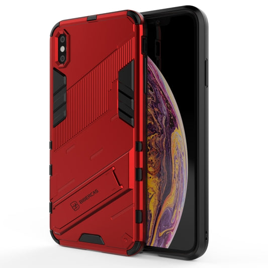 For iPhone XS Max Punk Armor 2 in 1 PC + TPU Shockproof Case with Invisible Holder(Red) - More iPhone Cases by buy2fix | Online Shopping UK | buy2fix