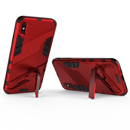 For iPhone XS Max Punk Armor 2 in 1 PC + TPU Shockproof Case with Invisible Holder(Red) - More iPhone Cases by buy2fix | Online Shopping UK | buy2fix