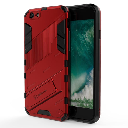 Punk Armor 2 in 1 PC + TPU Shockproof Case with Invisible Holder For iPhone 6 & 6s(Red) - More iPhone Cases by buy2fix | Online Shopping UK | buy2fix