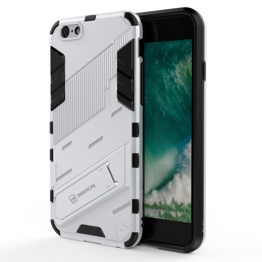 Punk Armor 2 in 1 PC + TPU Shockproof Case with Invisible Holder For iPhone 6 & 6s(White) - More iPhone Cases by buy2fix | Online Shopping UK | buy2fix