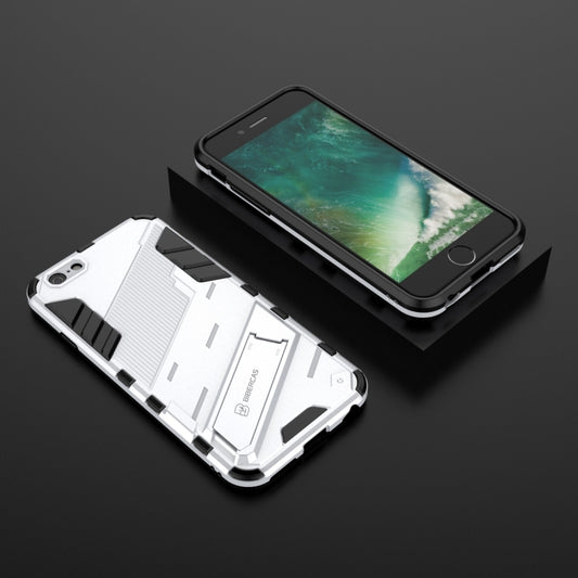 Punk Armor 2 in 1 PC + TPU Shockproof Case with Invisible Holder For iPhone 6 & 6s(White) - More iPhone Cases by buy2fix | Online Shopping UK | buy2fix