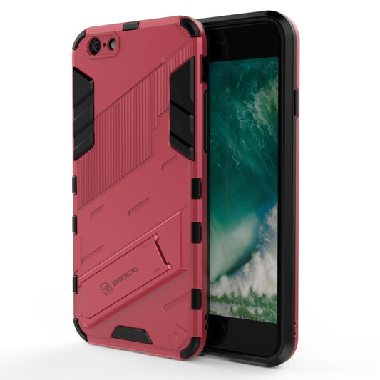 Punk Armor 2 in 1 PC + TPU Shockproof Case with Invisible Holder For iPhone 6 & 6s(Light Red) - More iPhone Cases by buy2fix | Online Shopping UK | buy2fix
